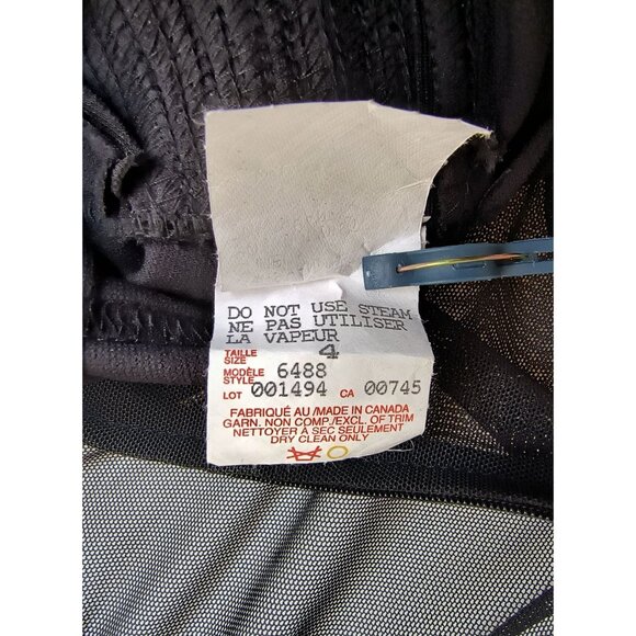 Black Mesh Long Sleeve Top Size 4 With Pleated Body & Back Zipper JS Collection - Picture 5 of 6